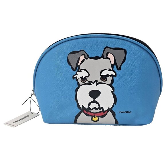 Marc Tetro Schnauzer Dog Cosmetic Case Pouch New - Picture 1 of 9